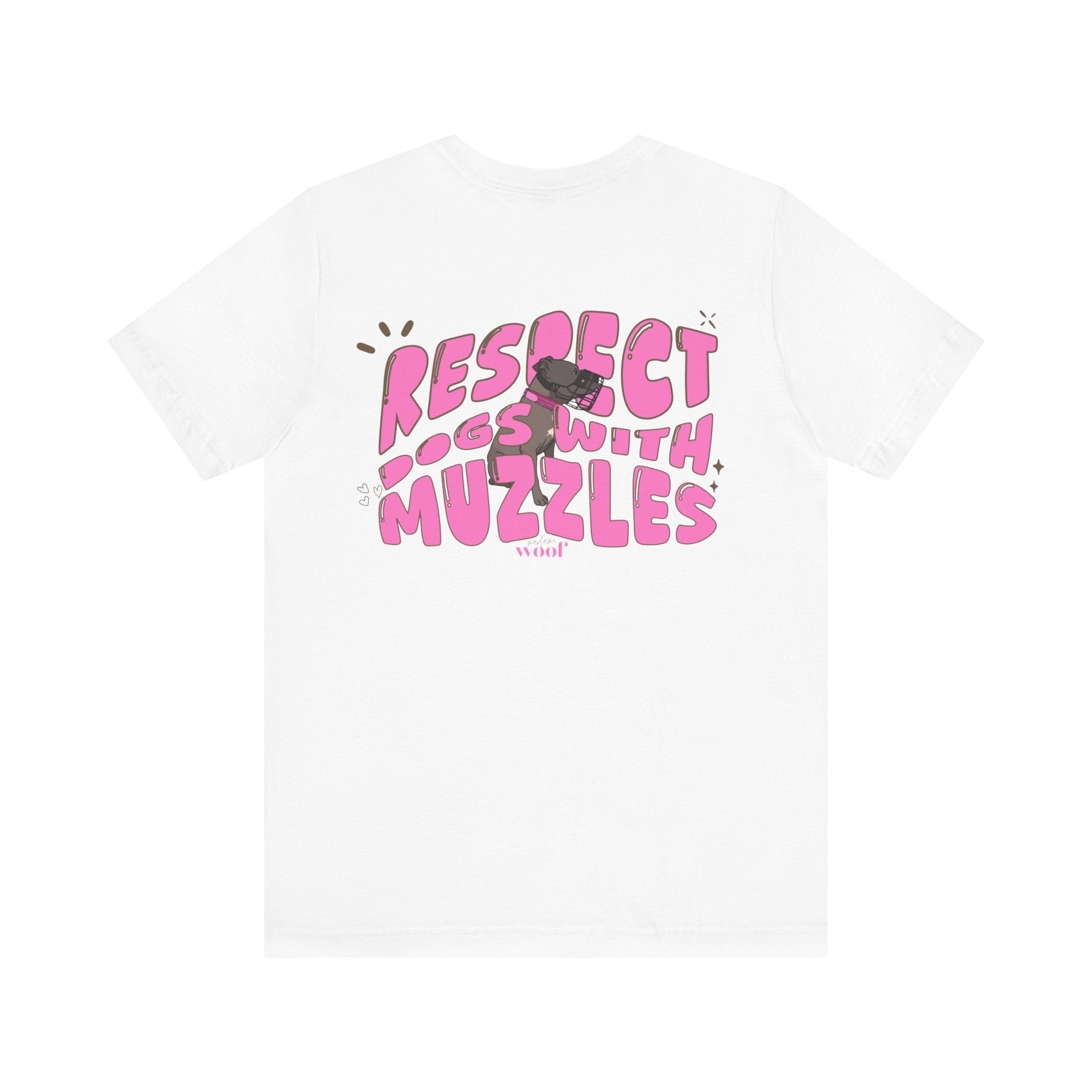 Respect Dogs With Muzzles T-Shirt | rosa Print | Tierschutz T-Shirt | T-Shirt Listenhund