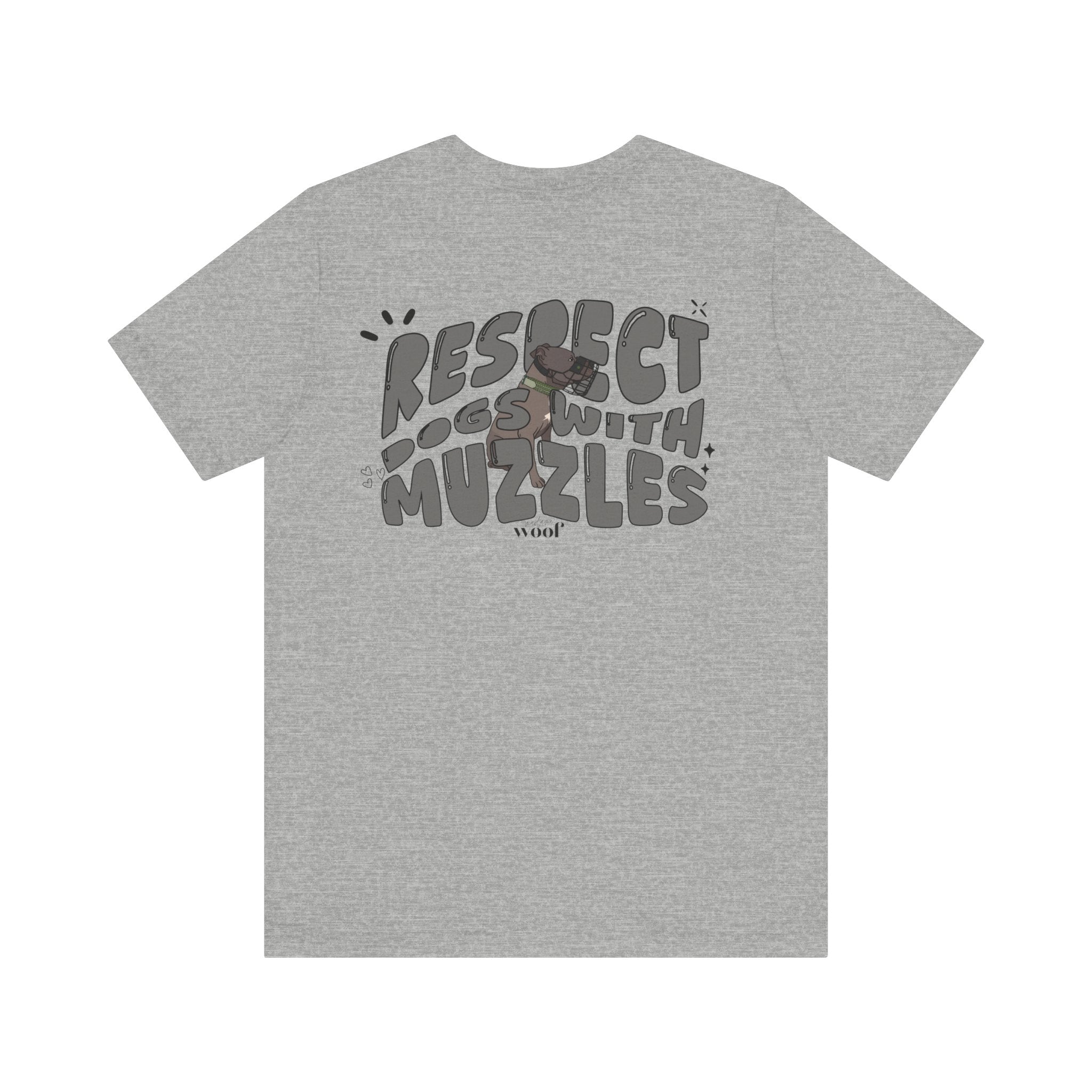 Respect Dogs With Muzzles T-Shirt | grauer Print | Tierschutz T-Shirt | T-Shirt Listenhund