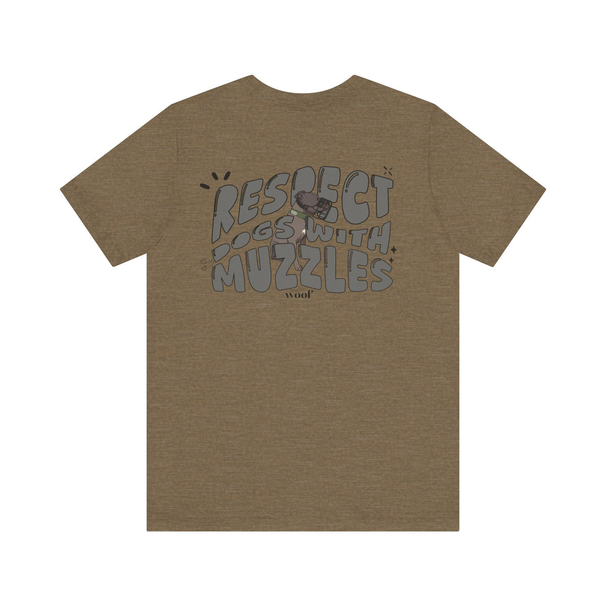 Respect Dogs With Muzzles T-Shirt | grauer Print | Tierschutz T-Shirt | T-Shirt Listenhund