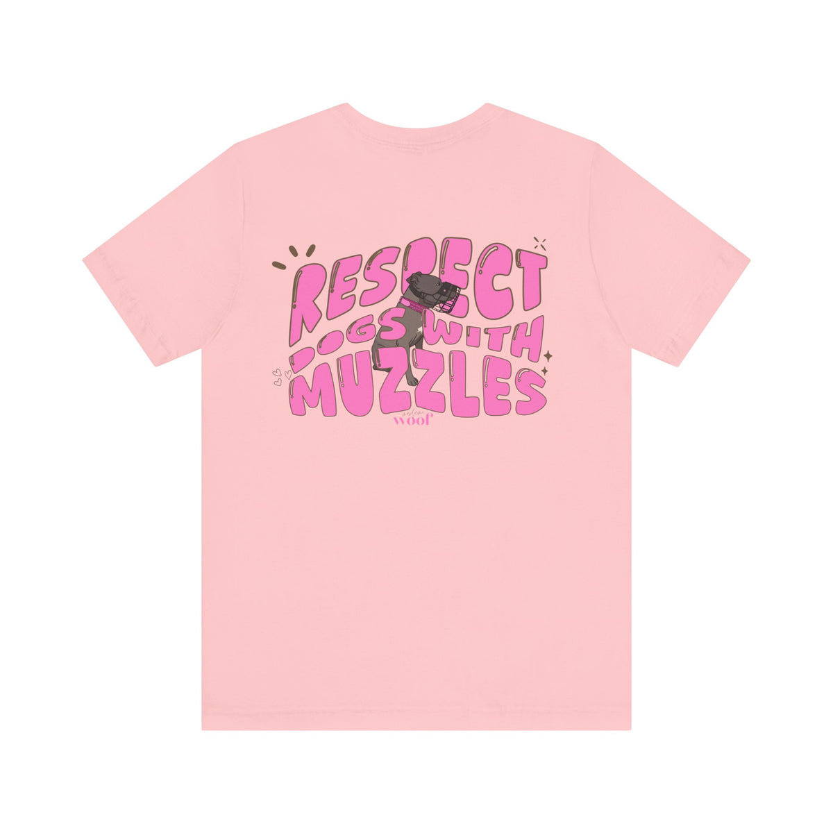 Respect Dogs With Muzzles T-Shirt | rosa Print | Tierschutz T-Shirt | T-Shirt Listenhund
