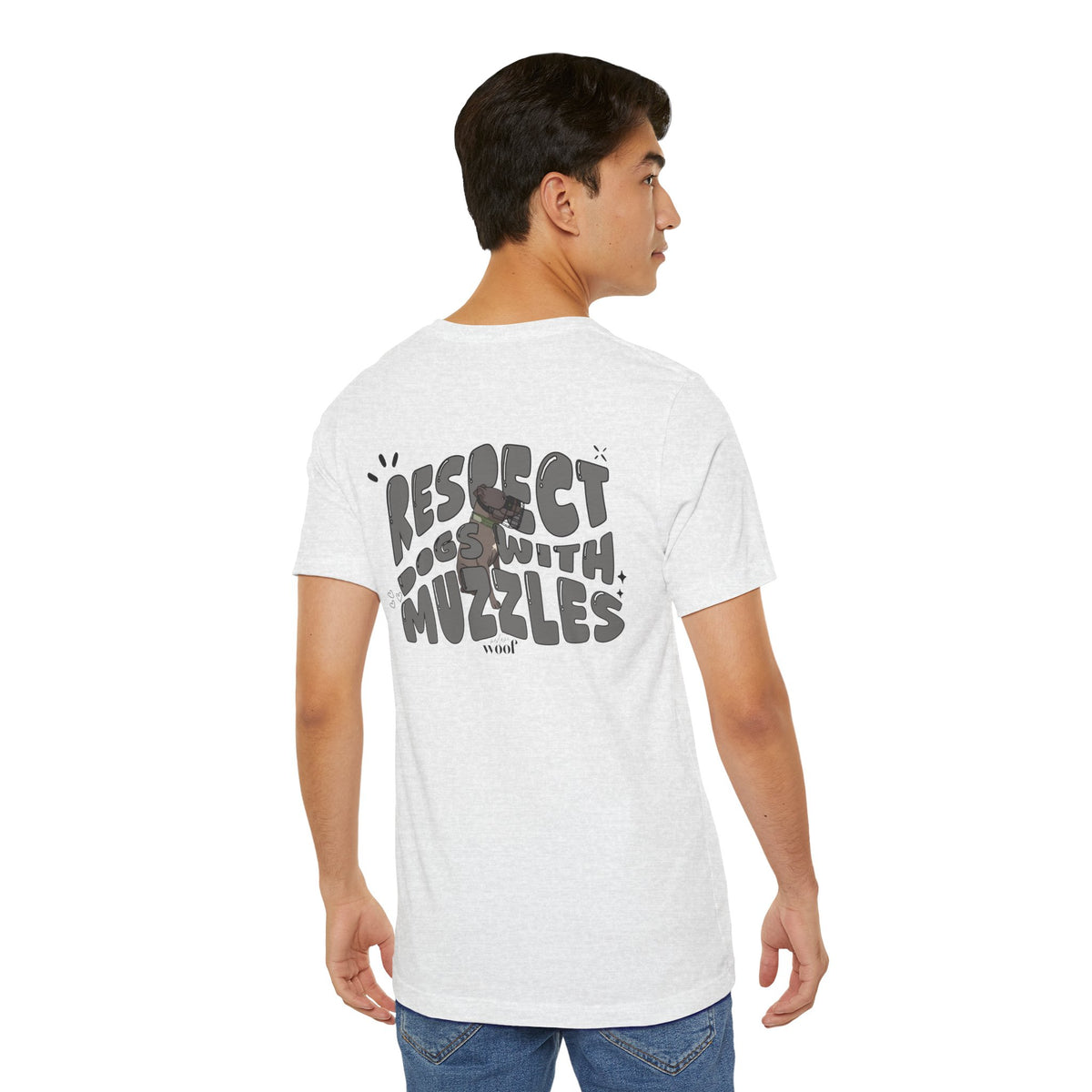 Respect Dogs With Muzzles T-Shirt | grauer Print | Tierschutz T-Shirt | T-Shirt Listenhund