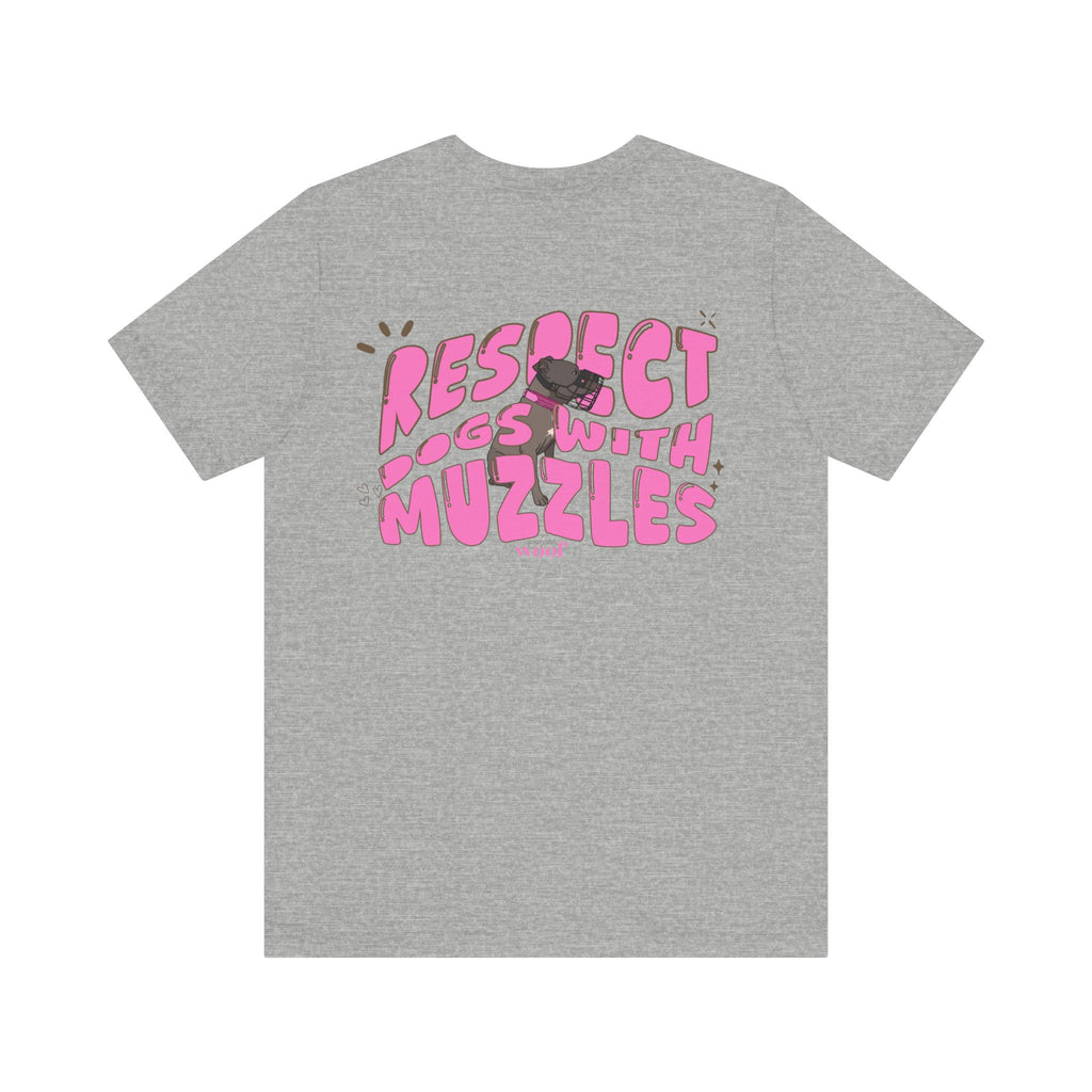 Respect Dogs With Muzzles T-Shirt | rosa Print | Tierschutz T-Shirt | T-Shirt Listenhund