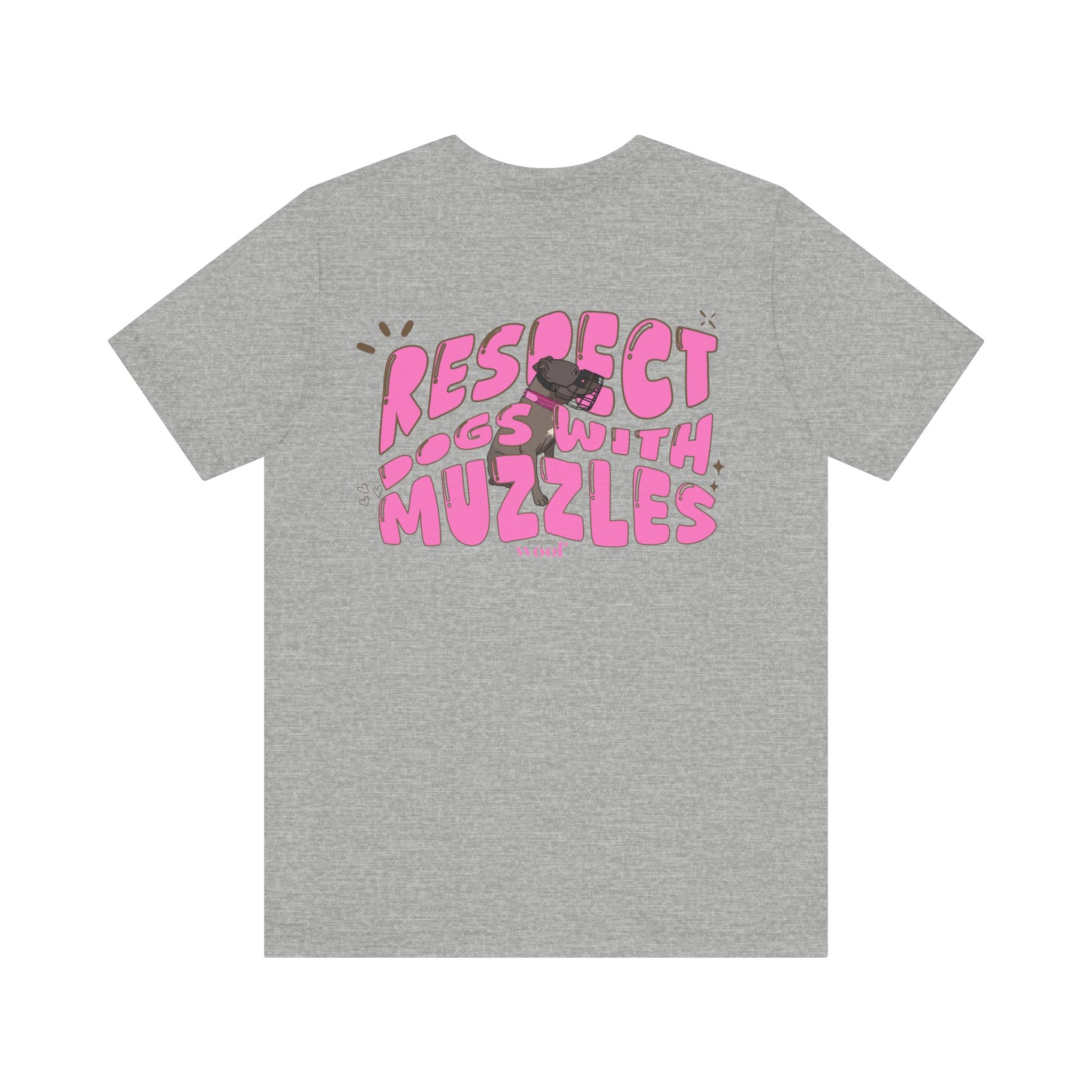 Respect Dogs With Muzzles T-Shirt | rosa Print | Tierschutz T-Shirt | T-Shirt Listenhund