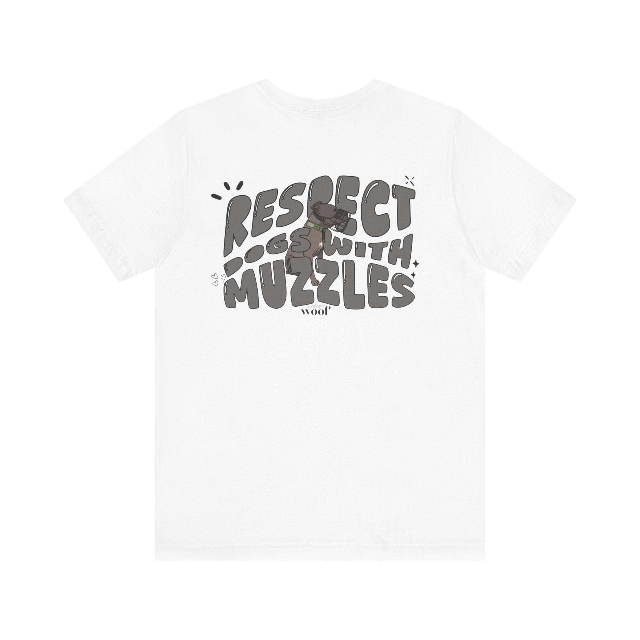 Respect Dogs With Muzzles T-Shirt | grauer Print | Tierschutz T-Shirt | T-Shirt Listenhund
